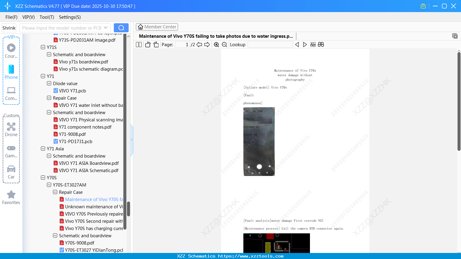 Maintenance Of Vivo Y70S Failing To Take Photos Due To Water Ingress